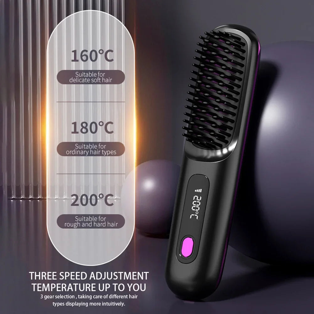 Cordless Hair Straightener Brush